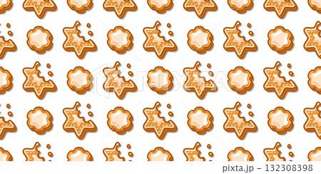 Seamless Gingerbread Star Cookie Pattern Seamless Gingerbread Star Cookie Pattern 132308398