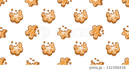 Seamless Gingerbread Cookie Pattern Seamless Gingerbread Cookie Pattern 132308416