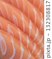 Fresh salmon fillets with vibrant orange color and white marbling, showcasing quality and texture of fish. Perfect for sushi or grilling 132308817