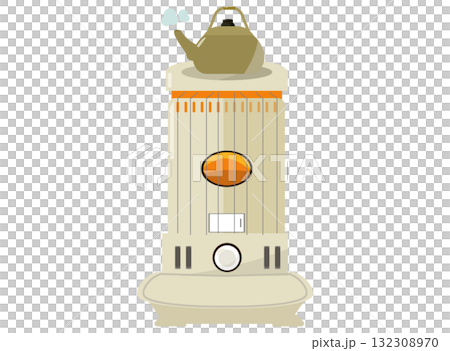 油爐和沸騰的水壺.向量說明 132308970