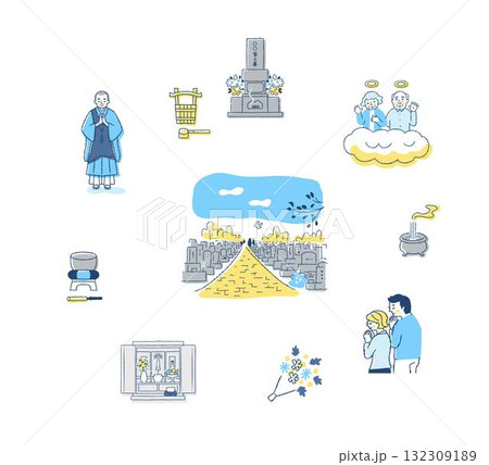 仏事のさまざまなイメージ セット1 仏事のさまざまなイメージ セット1 132309189