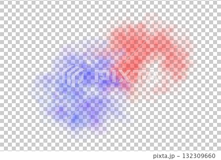 Red and blue smoke clouds blending together with transparent background creating colorful vapor texture and dynamic motion effect Red and blue smoke clouds blending together with transparent background creating colorful vapor texture and dynamic motion effect 132309660