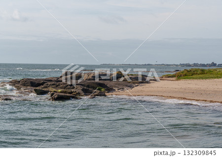 Barfleur and the coast of the french normandy 132309845