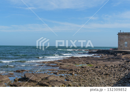 Barfleur and the coast of the french normandy 132309852