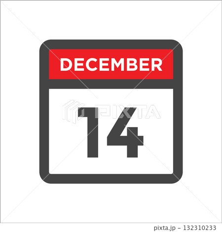 December 14 calendar icon with day of month December 14 calendar icon with day of month 132310233