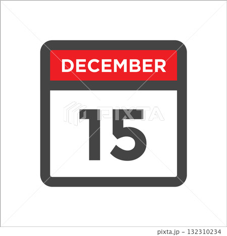 December 15 calendar icon with day of month December 15 calendar icon with day of month 132310234