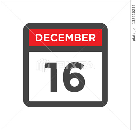 December 16 calendar icon with day of month December 16 calendar icon with day of month 132310235