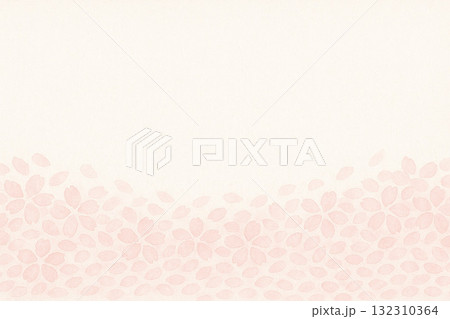 桜シリーズ：下部に一本の桜の木が立つシンプルなボトム型背景 132310364