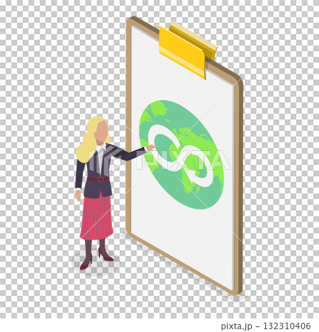 3D Isometric Flat Illustration of Circular Economy. Item 2 3D Isometric Flat Illustration of Circular Economy. Item 2 132310406