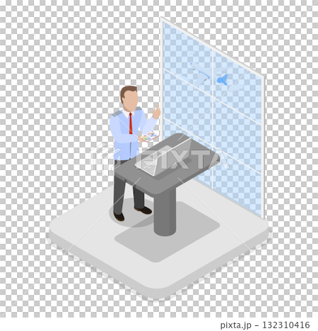 3D Isometric Flat Illustration of Airport Security. Item 3 3D Isometric Flat Illustration of Airport Security. Item 3 132310416