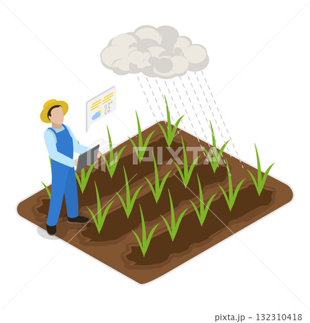 3D Isometric Flat Illustration of Smart Farming Technologies. Item 2 3D Isometric Flat Illustration of Smart Farming Technologies. Item 2 132310418