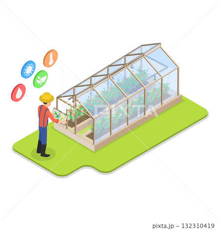 3D Isometric Flat  Illustration of Smart Farming Technologies. Item 3 132310419