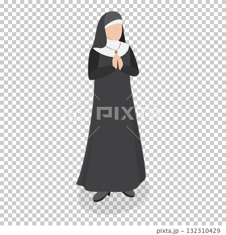 3D Isometric Flat Illustration of Catholic Christian Staff. Item 1 3D Isometric Flat Illustration of Catholic Christian Staff. Item 1 132310429