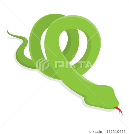 3D Isometric Flat  Illustration of Colorful Poisonous Snakes. Item 1 132310433