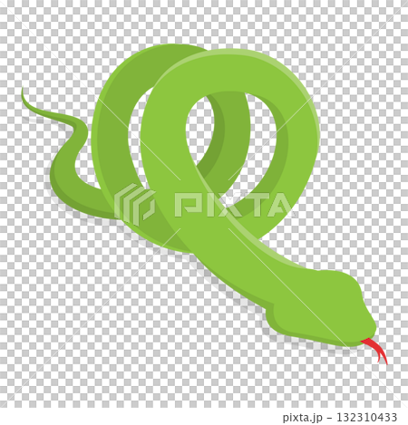 3D Isometric Flat Illustration of Colorful Poisonous Snakes. Item 1 3D Isometric Flat Illustration of Colorful Poisonous Snakes. Item 1 132310433