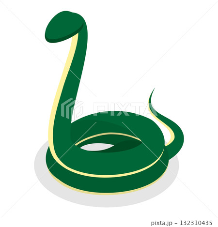 3D Isometric Flat Illustration of Colorful Poisonous Snakes. Item 3 3D Isometric Flat Illustration of Colorful Poisonous Snakes. Item 3 132310435