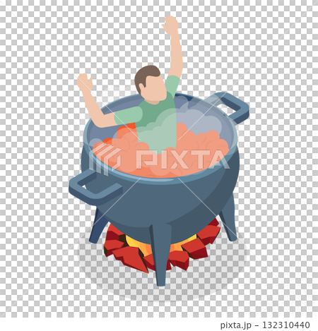3D Isometric Flat  Set of Underworld Objects. Item 2 132310440