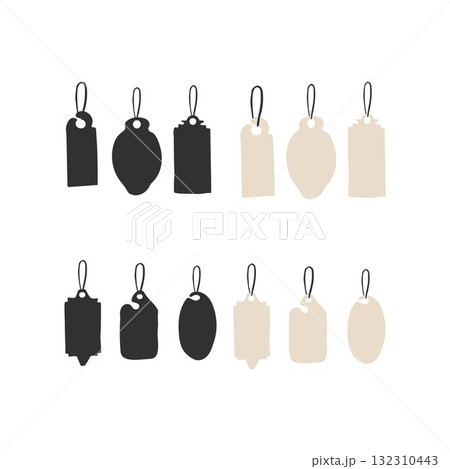 Vintage Tags In Various Shapes For Pricing And Labeling 132310443