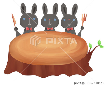 ウサギの食卓フレーム 132310449