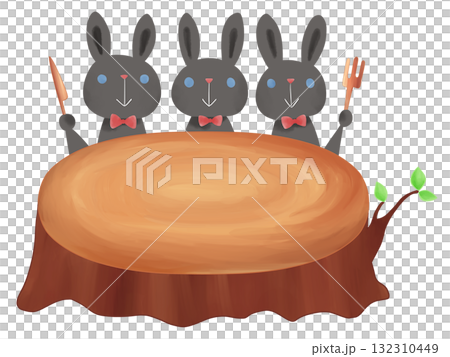 ウサギの食卓フレーム 132310449