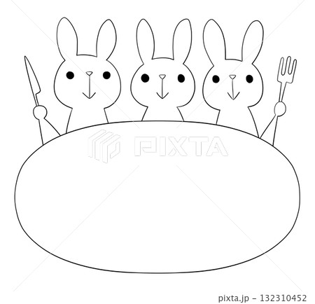ウサギの食卓フレーム 132310452