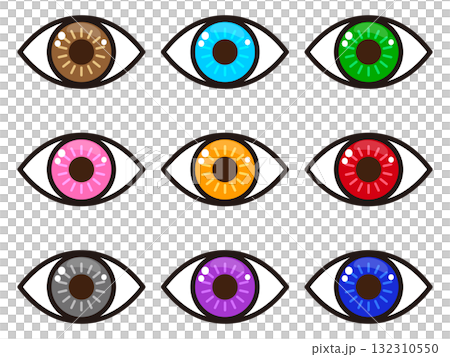Eye icon illustration material set Eye icon illustration material set 132310550