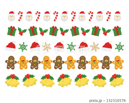 クリスマス　ライン　イラストセット 132310576