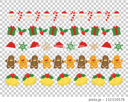 クリスマス　ライン　イラストセット 132310576