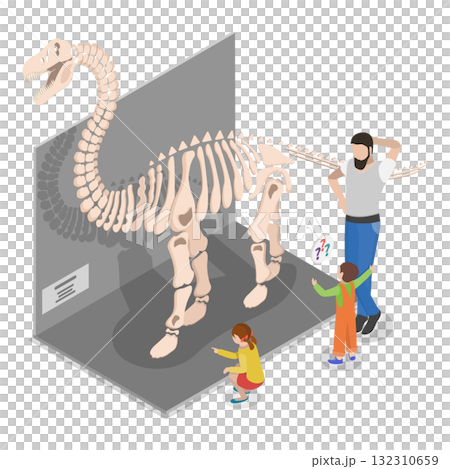 3D Isometric Flat  Illustration of School Museum Excursion. Item 3 132310659