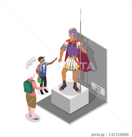 3D Isometric Flat  Illustration of School Museum Excursion. Item 2 132310660