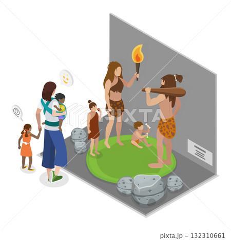 3D Isometric Flat  Illustration of School Museum Excursion. Item 1 132310661