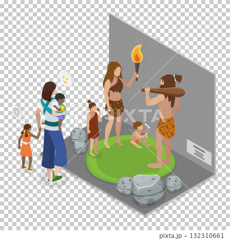 3D Isometric Flat  Illustration of School Museum Excursion. Item 1 132310661