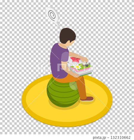 3D Isometric Flat  Illustration of Sensory Development for Autist Kids. Item 3 3D Isometric Flat  Illustration of Sensory Development for Autist Kids. Item 3 132310662