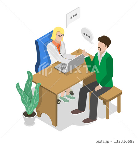 3D Isometric Flat Illustration of Health Examination. Item 3 3D Isometric Flat Illustration of Health Examination. Item 3 132310688