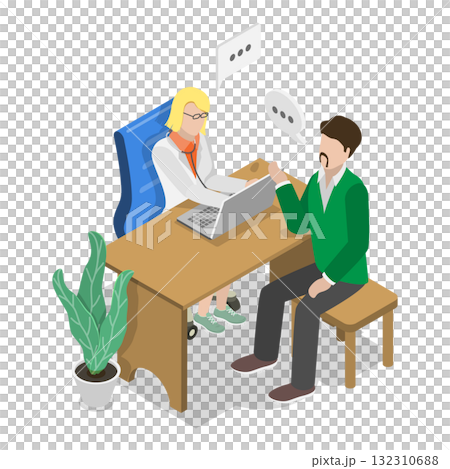 3D Isometric Flat Illustration of Health Examination. Item 3 3D Isometric Flat Illustration of Health Examination. Item 3 132310688