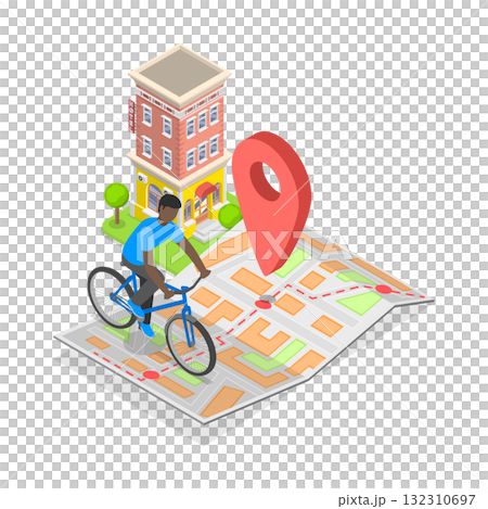 3D Isometric Flat Illustration of Urban Transportation. Item 1 3D Isometric Flat Illustration of Urban Transportation. Item 1 132310697