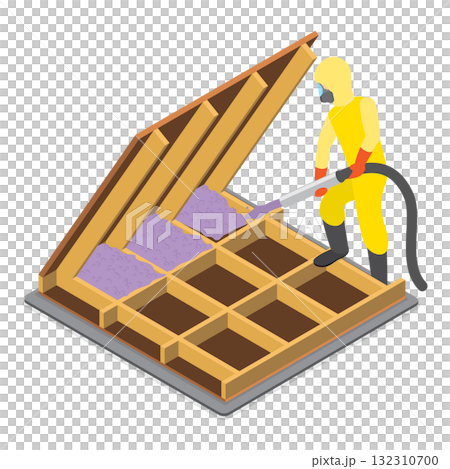 3D Isometric Flat Illustration of Spray Foam Insulation. Item 1 3D Isometric Flat Illustration of Spray Foam Insulation. Item 1 132310700