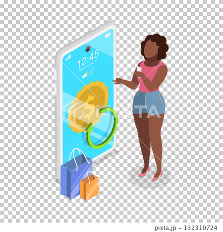 3D Isometric Flat Illustration of Loyalty Program. Item 2 3D Isometric Flat Illustration of Loyalty Program. Item 2 132310724