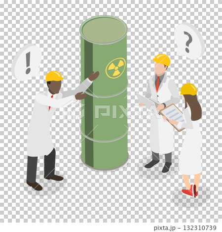 3D Isometric Flat  Illustration of Nuclear Energy. Item 2 132310739
