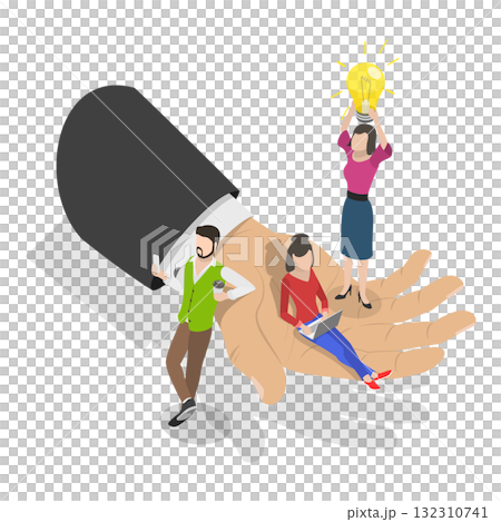 3D Isometric Flat Illustration of Employees Wellbeing and Support. Item 2 3D Isometric Flat Illustration of Employees Wellbeing and Support. Item 2 132310741