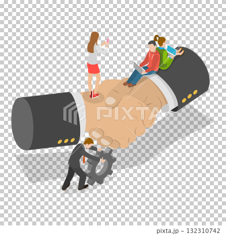 3D Isometric Flat Illustration of Employees Wellbeing and Support. Item 1 3D Isometric Flat Illustration of Employees Wellbeing and Support. Item 1 132310742