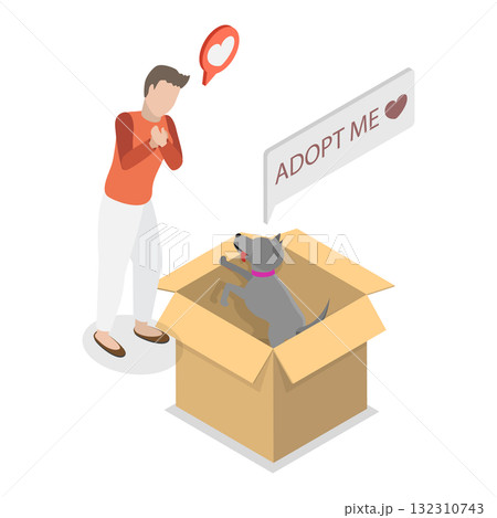 3D Isometric Flat Illustration of Pet Adoption. Item 3 3D Isometric Flat Illustration of Pet Adoption. Item 3 132310743