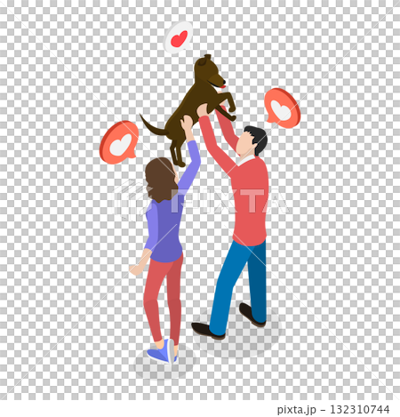 3D Isometric Flat Illustration of Pet Adoption. Item 2 3D Isometric Flat Illustration of Pet Adoption. Item 2 132310744