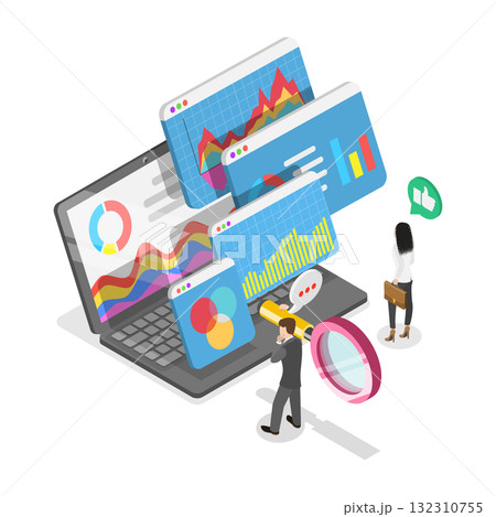 3D Isometric Flat  Illustration of IT Project Management. Item 2 3D Isometric Flat  Illustration of IT Project Management. Item 2 132310755