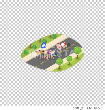 3D Isometric Flat Illustration of Healthy Activities and Lifestyle. Item 1 3D Isometric Flat Illustration of Healthy Activities and Lifestyle. Item 1 132310775