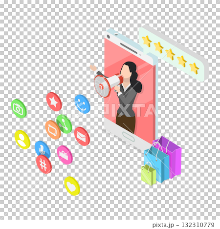 3D Isometric Flat Illustration of Internet Marketing. Item 3 3D Isometric Flat Illustration of Internet Marketing. Item 3 132310779