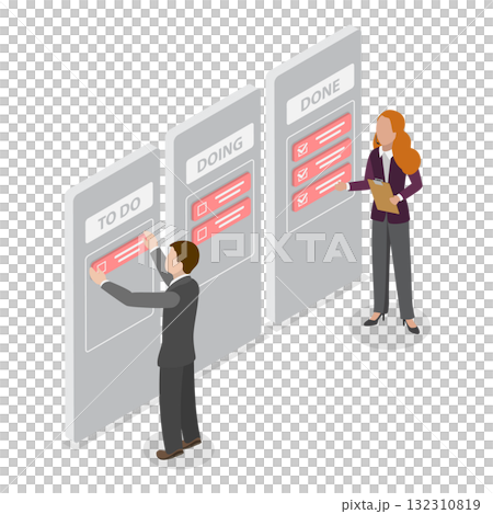 3D Isometric Flat  Illustration of Project Management. Item 1 132310819