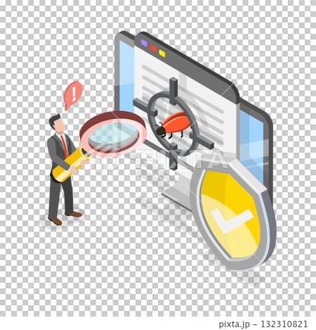 3D Isometric Flat  Illustration of Data Loss Prevention. Item 2 132310821