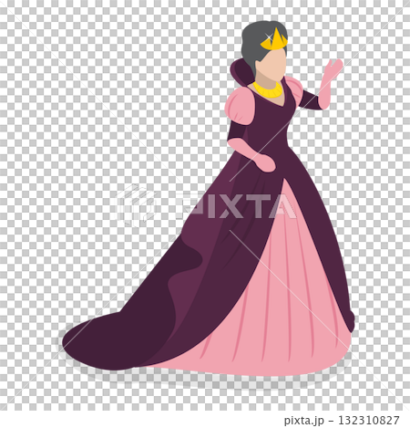 3D Isometric Flat  Set of Fairy Characters. Item 3 132310827