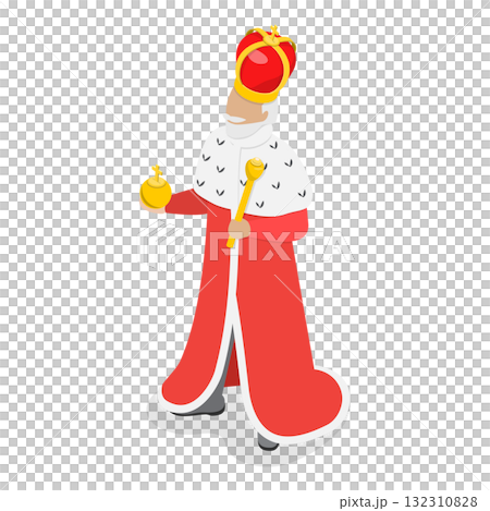 3D Isometric Flat  Set of Fairy Characters. Item 2 132310828